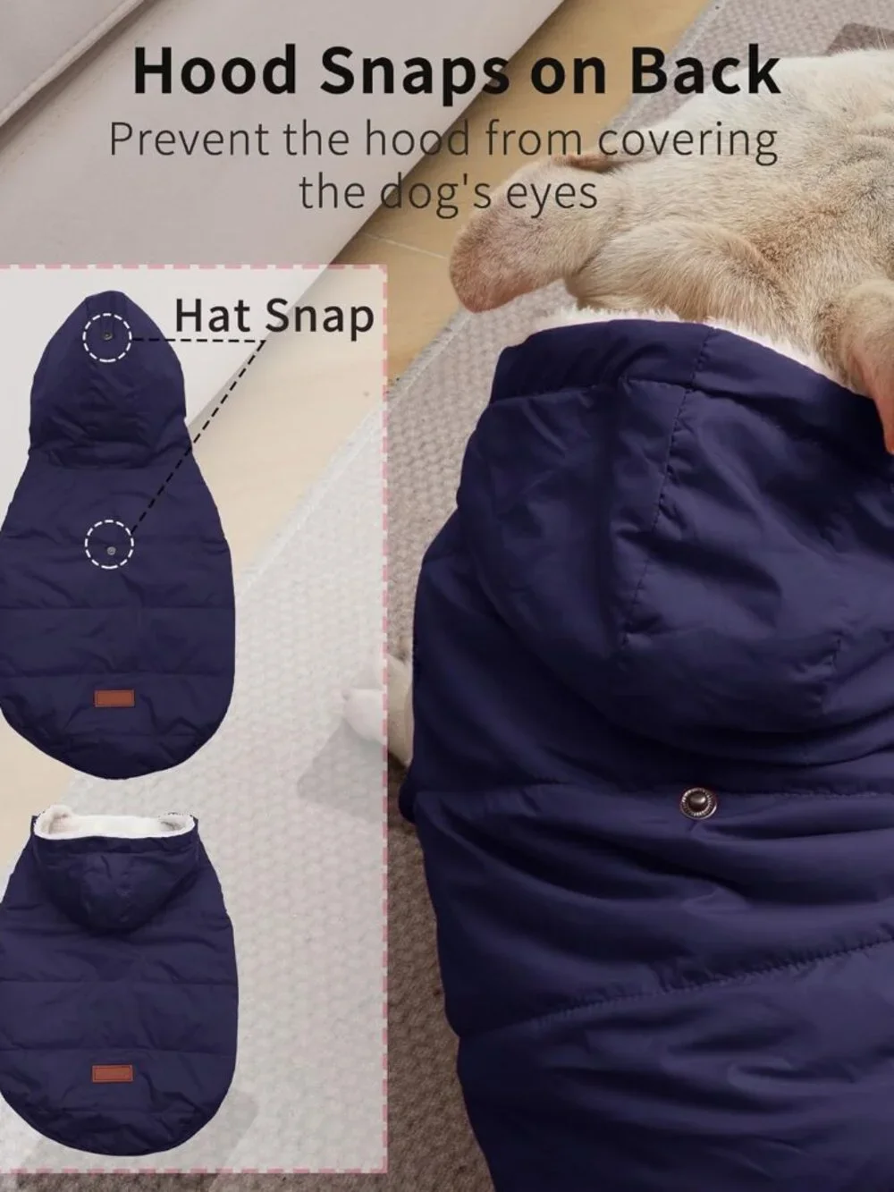 Vecomfy Fleece Lining Extra Warm Dog Hoodie